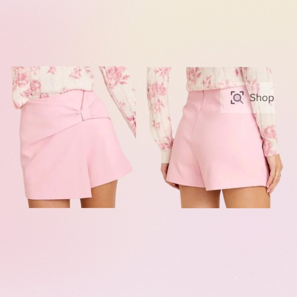 Francesca’s NWT Kara Vegan Faux Leather Skort – Pink (M)